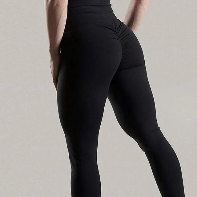 2018 Sexy High wais Push Up Leggings Women Fashion Workout Polyester fitness Leggings Activewear Slim Legging