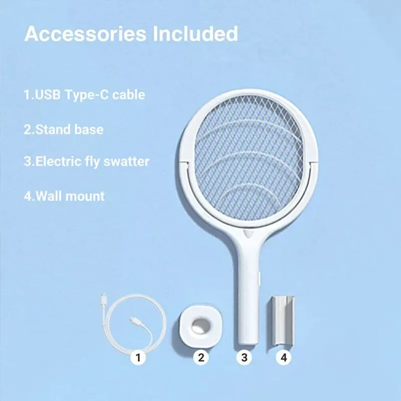 5 in 1 Electric Mosquito Swatter Fast Charging Safe Adjustable