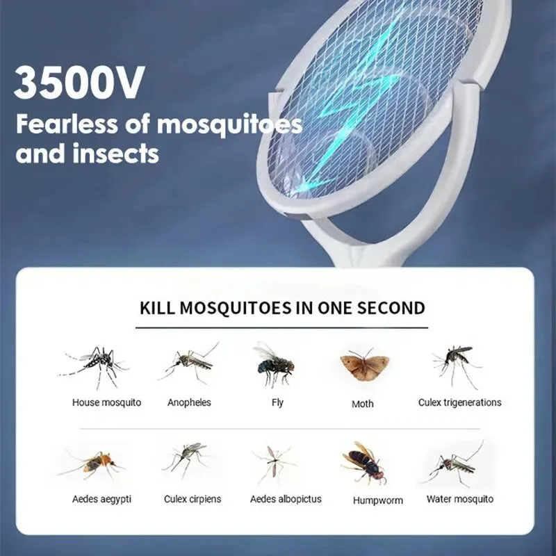 5 in 1 Electric Mosquito Swatter Fast Charging Safe Adjustable