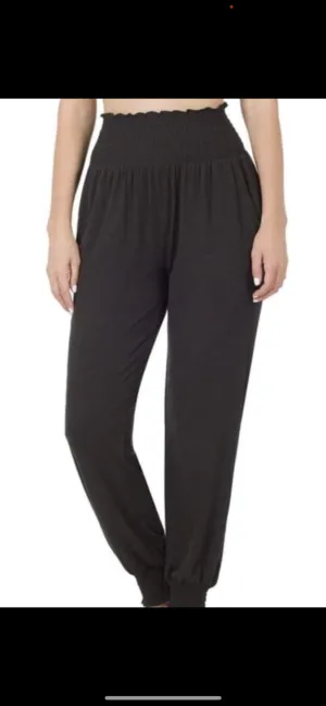 Elastic yoga joggers