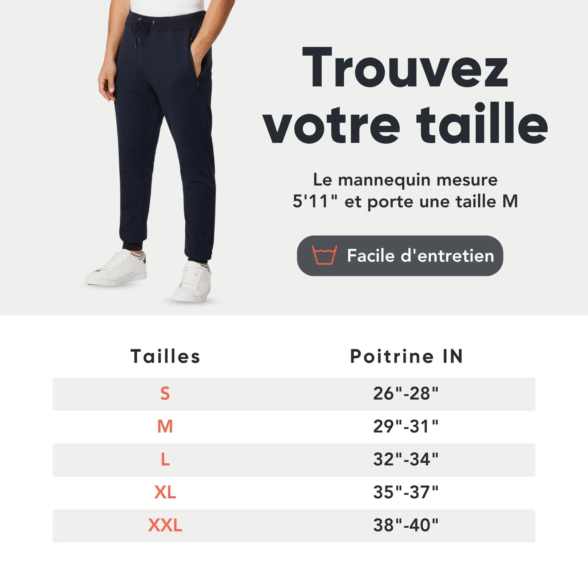 FM London Slim - Pantalon de Jogging Coupe ajuste pour Hommes  Poches zippes