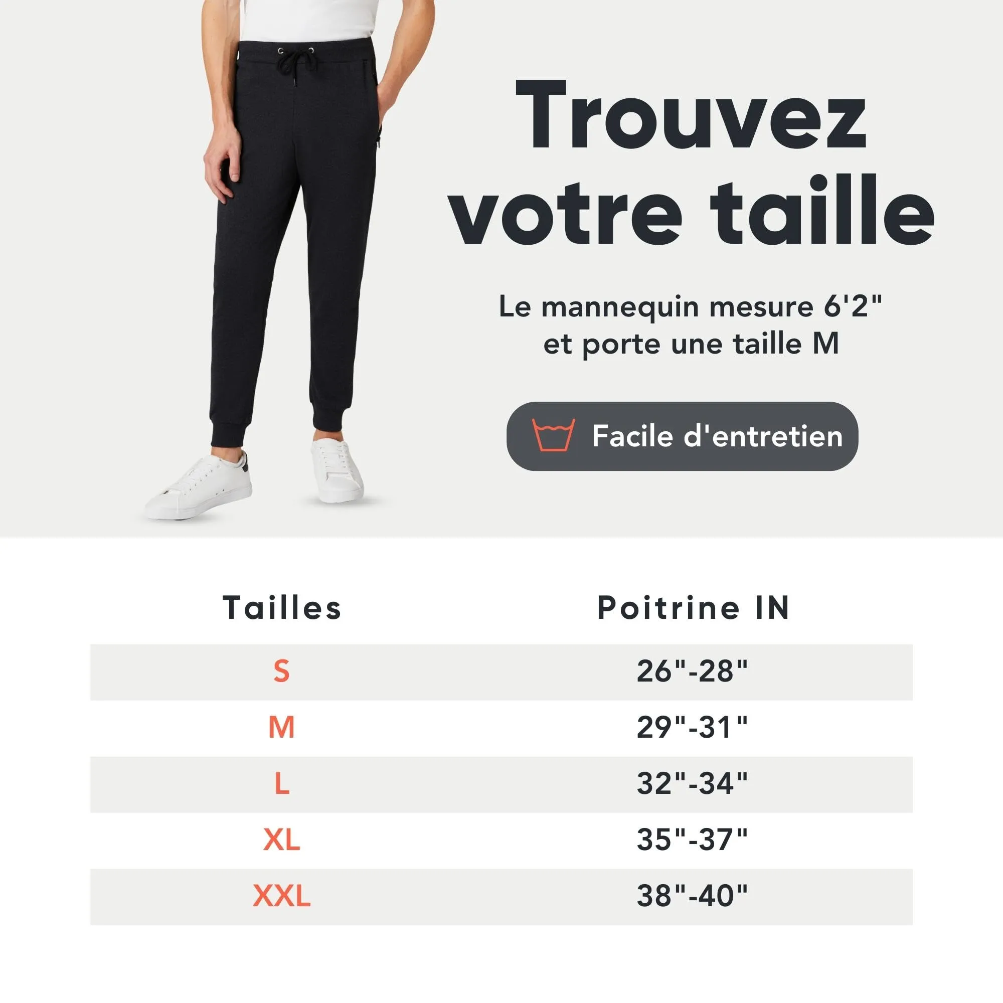 FM London Slim - Pantalon de Jogging Coupe ajuste pour Hommes  Poches zippes