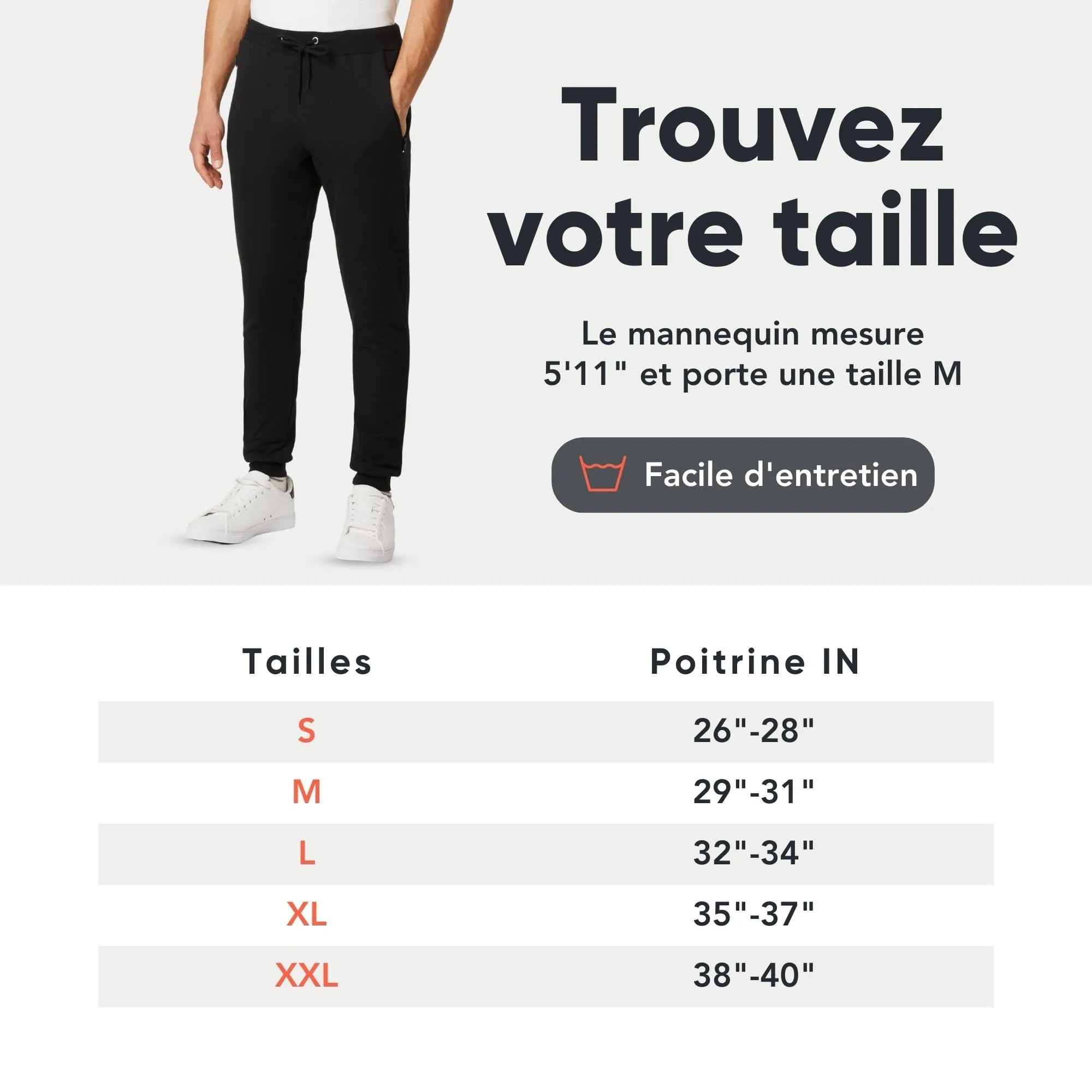 FM London Slim - Pantalon de Jogging Coupe ajuste pour Hommes  Poches zippes