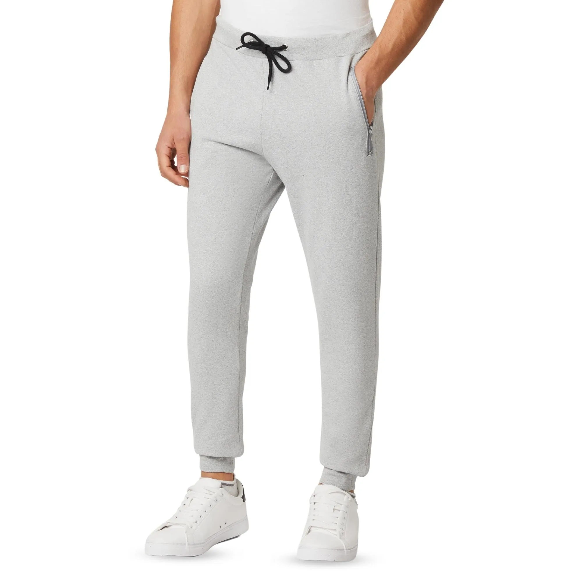 FM London Slim - Pantalon de Jogging Coupe ajuste pour Hommes  Poches zippes