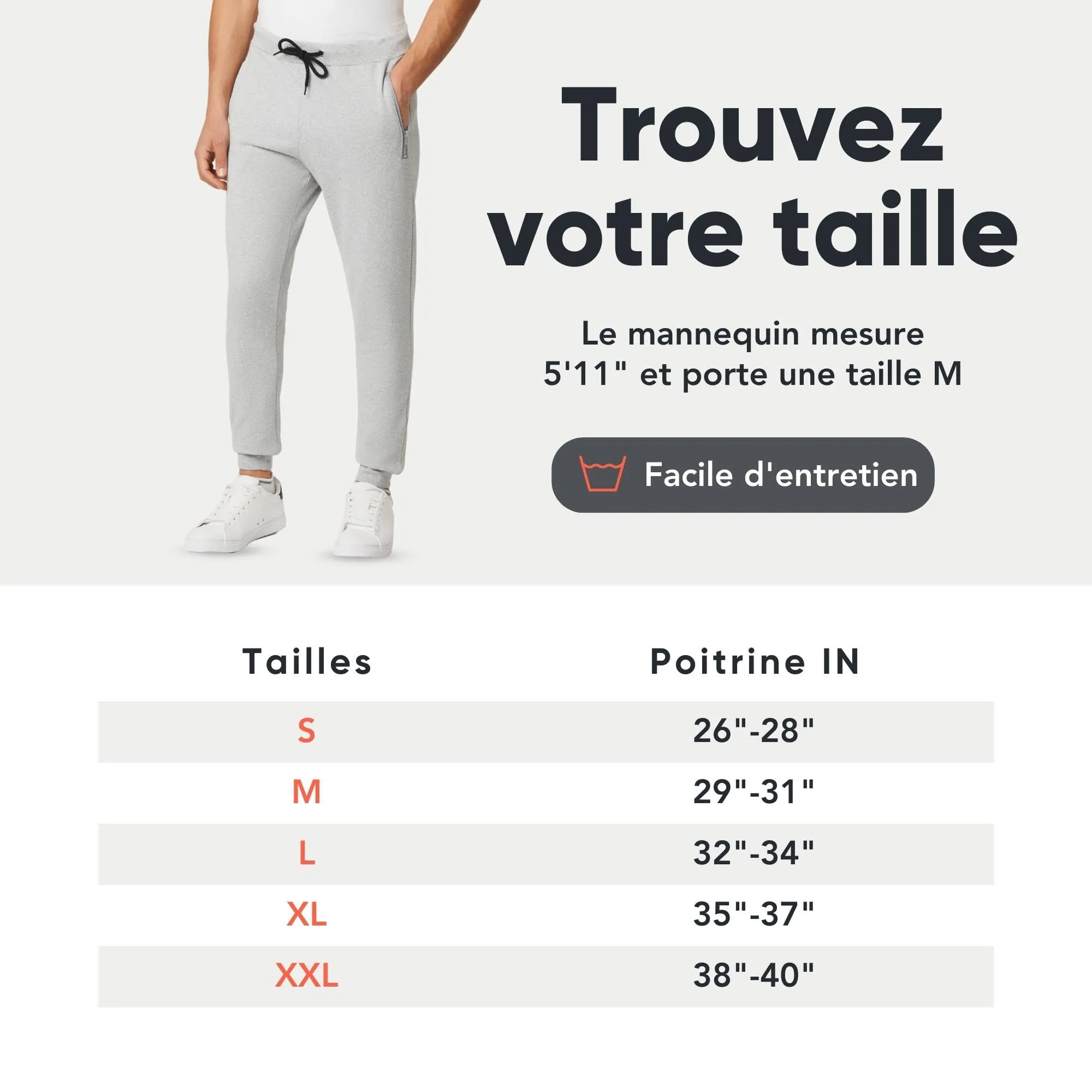 FM London Slim - Pantalon de Jogging Coupe ajuste pour Hommes  Poches zippes
