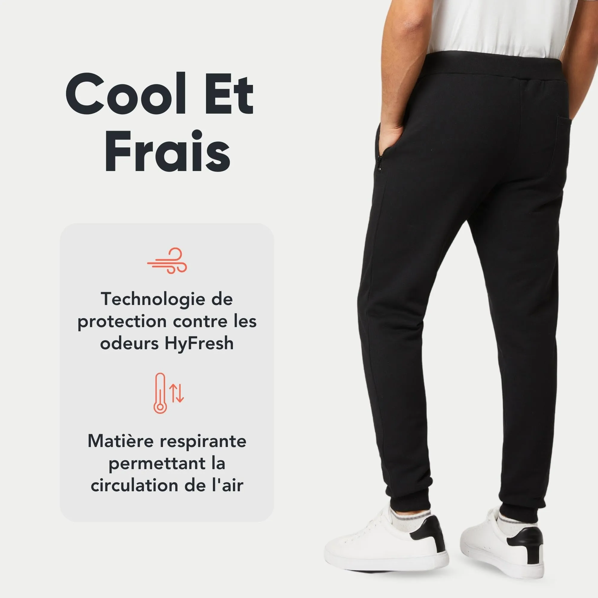 FM London Slim - Pantalon de Jogging Coupe ajuste pour Hommes  Poches zippes