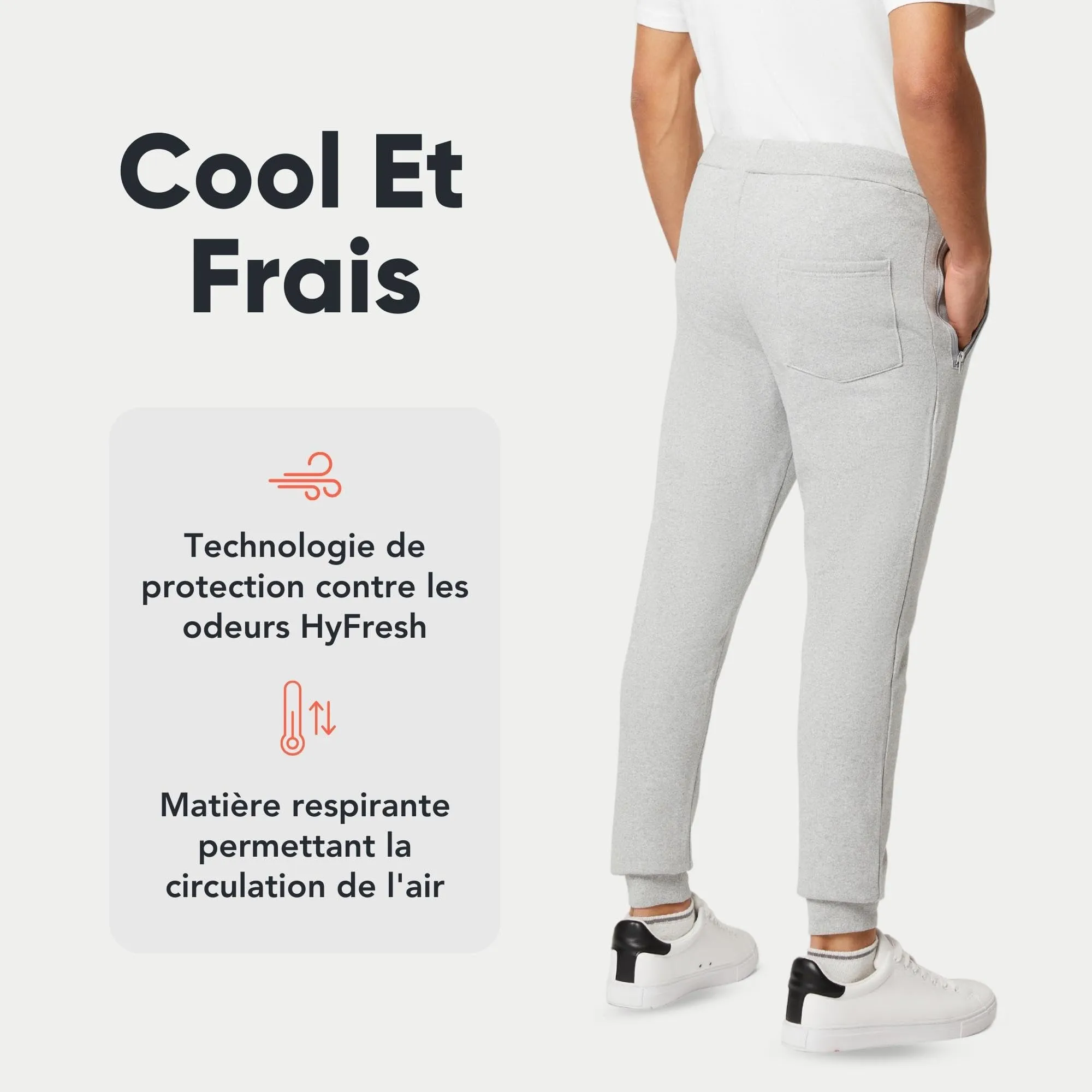 FM London Slim - Pantalon de Jogging Coupe ajuste pour Hommes  Poches zippes