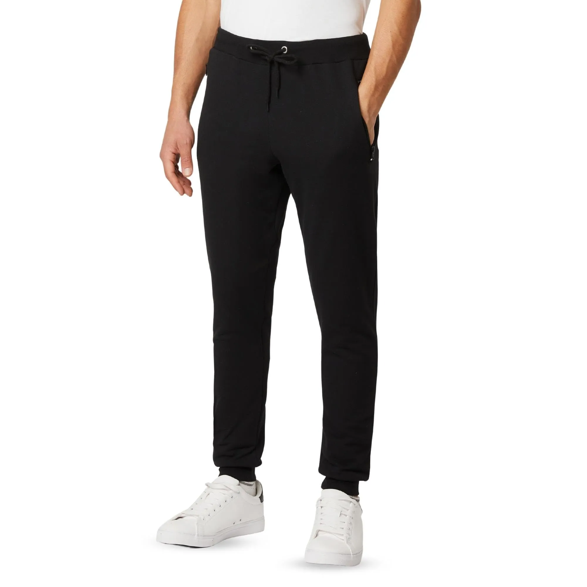 FM London Slim - Pantalon de Jogging Coupe ajuste pour Hommes  Poches zippes