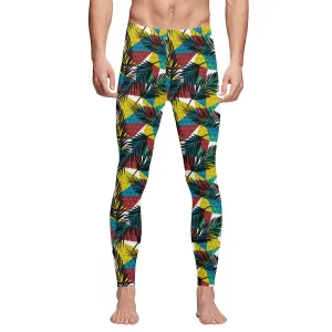 Geometic Tropical  Men's All Over Print Sports Leggings