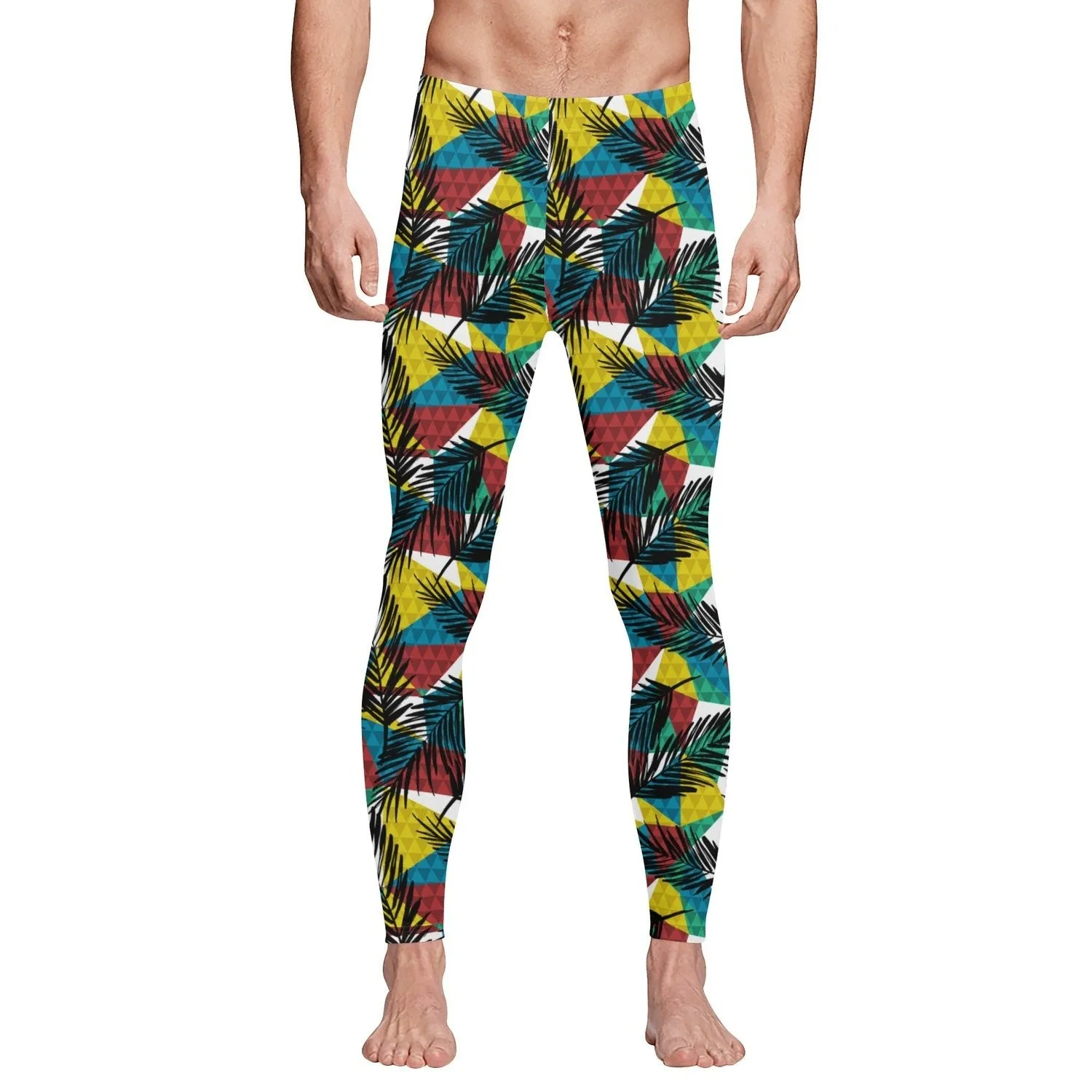 Geometic Tropical  Men's All Over Print Sports Leggings