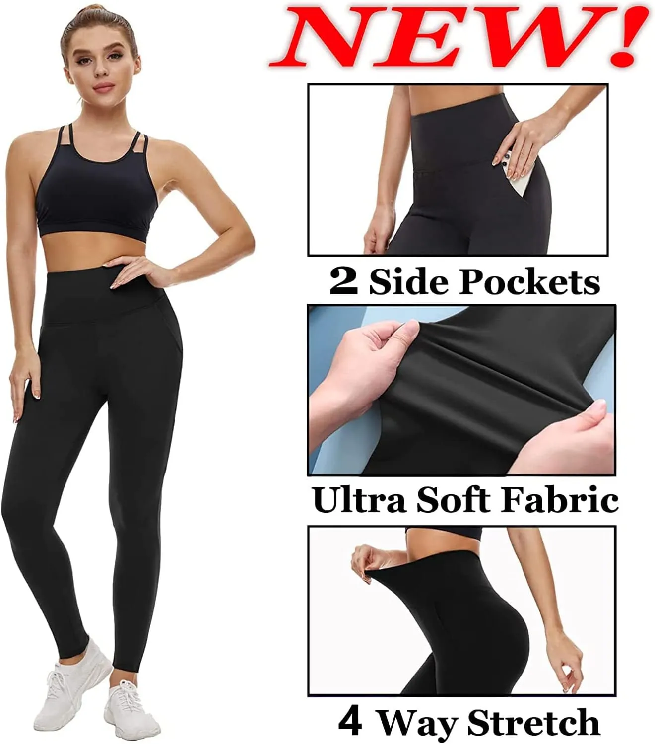 Leggings Femme Pantalon de Sport Jogging Yoga Fitness Gym Opaque - Fitnessterapy