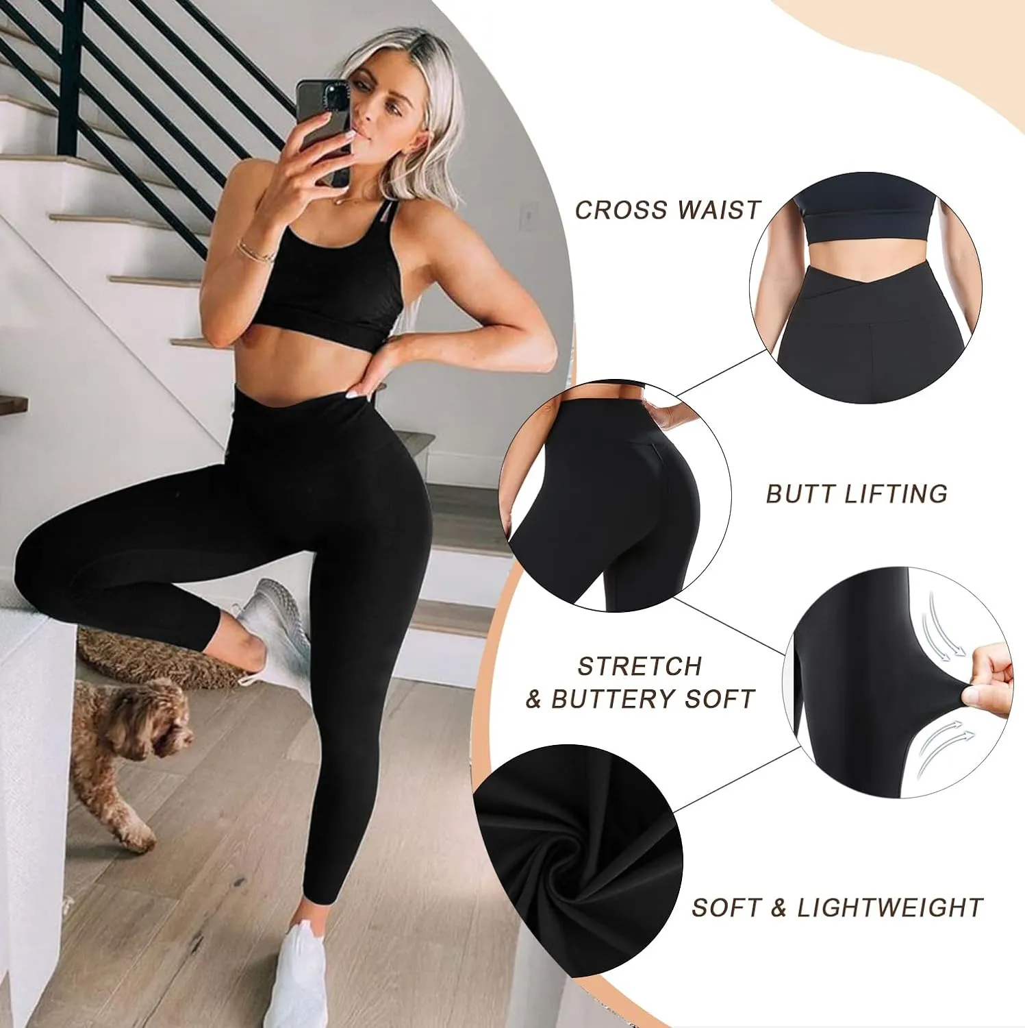 Leggings Femme Pantalon de Sport Jogging Yoga Fitness Gym Opaque - Fitnessterapy