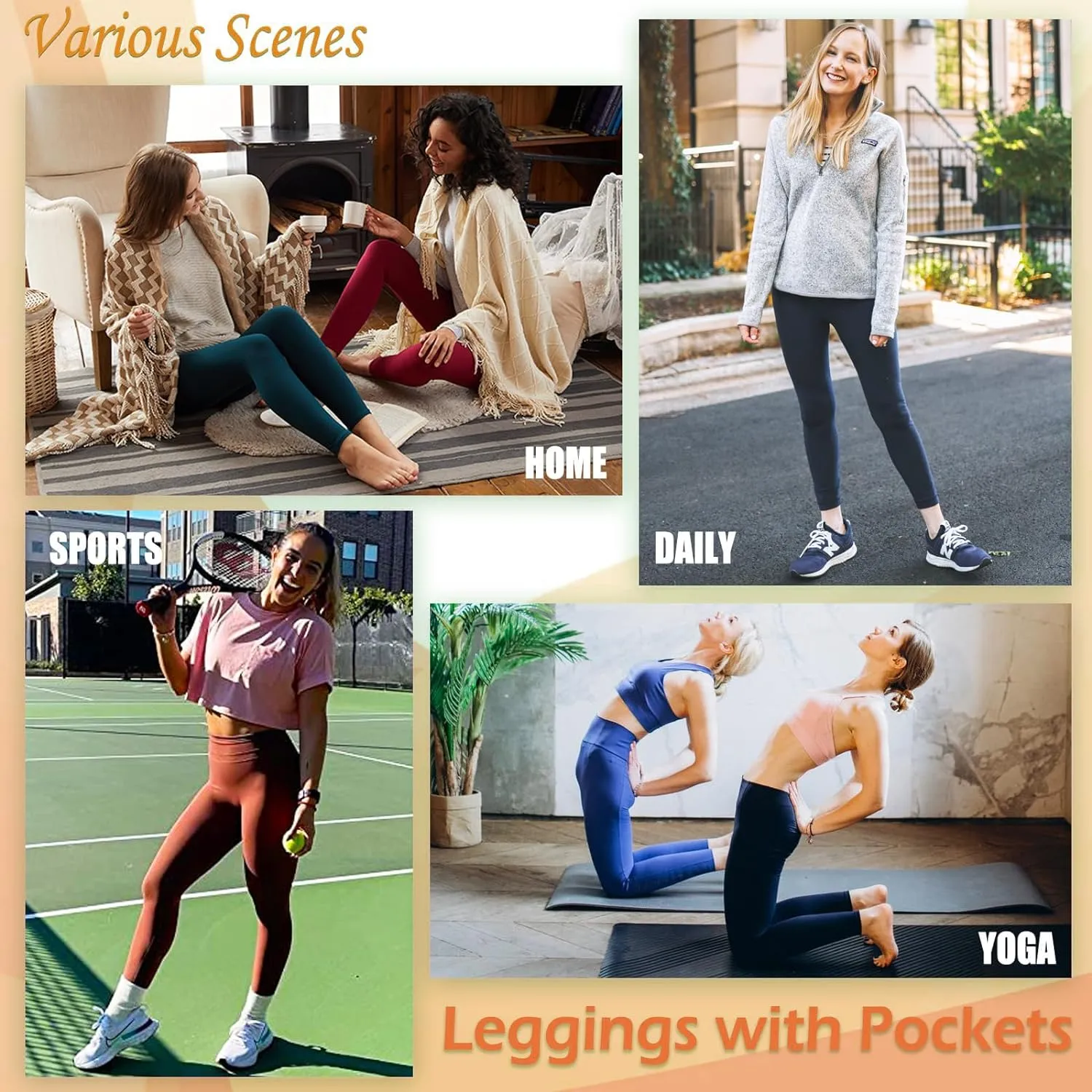Leggings Femme Pantalon de Sport Jogging Yoga Fitness Gym Opaque - Fitnessterapy