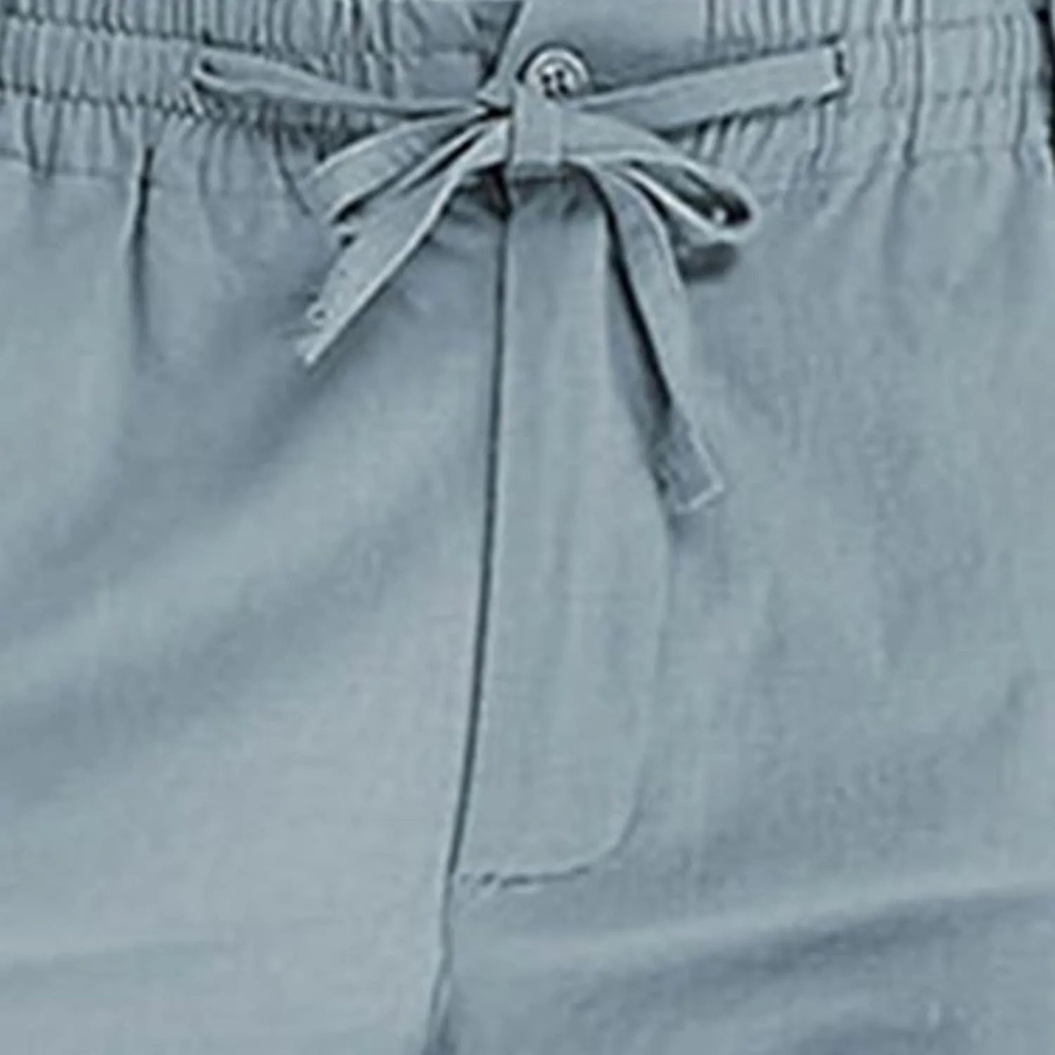 Men's Drawstring Linen Pants Casual Summer Loose Beach Trousers Classic Solid Color Straight-Legs Slim Fit Yoga Pants