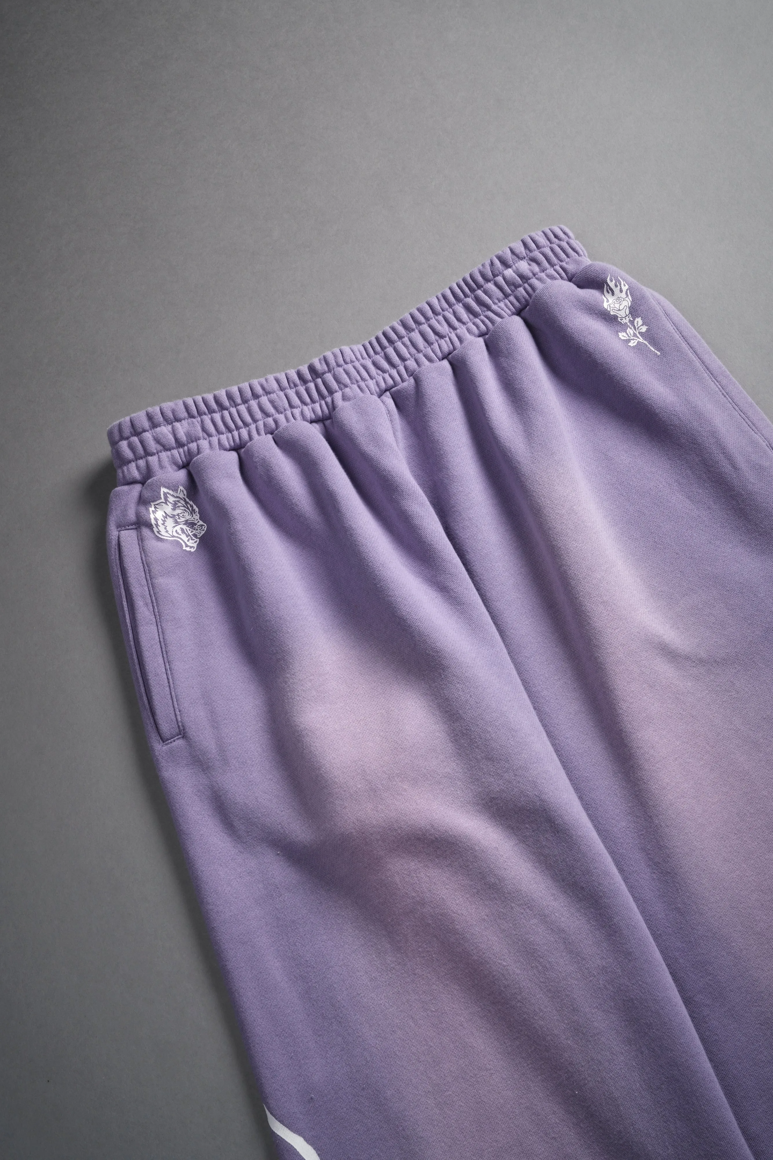 Roses While We're Here She Kumite Sweat Pants in Darc Orchid Sun Fade