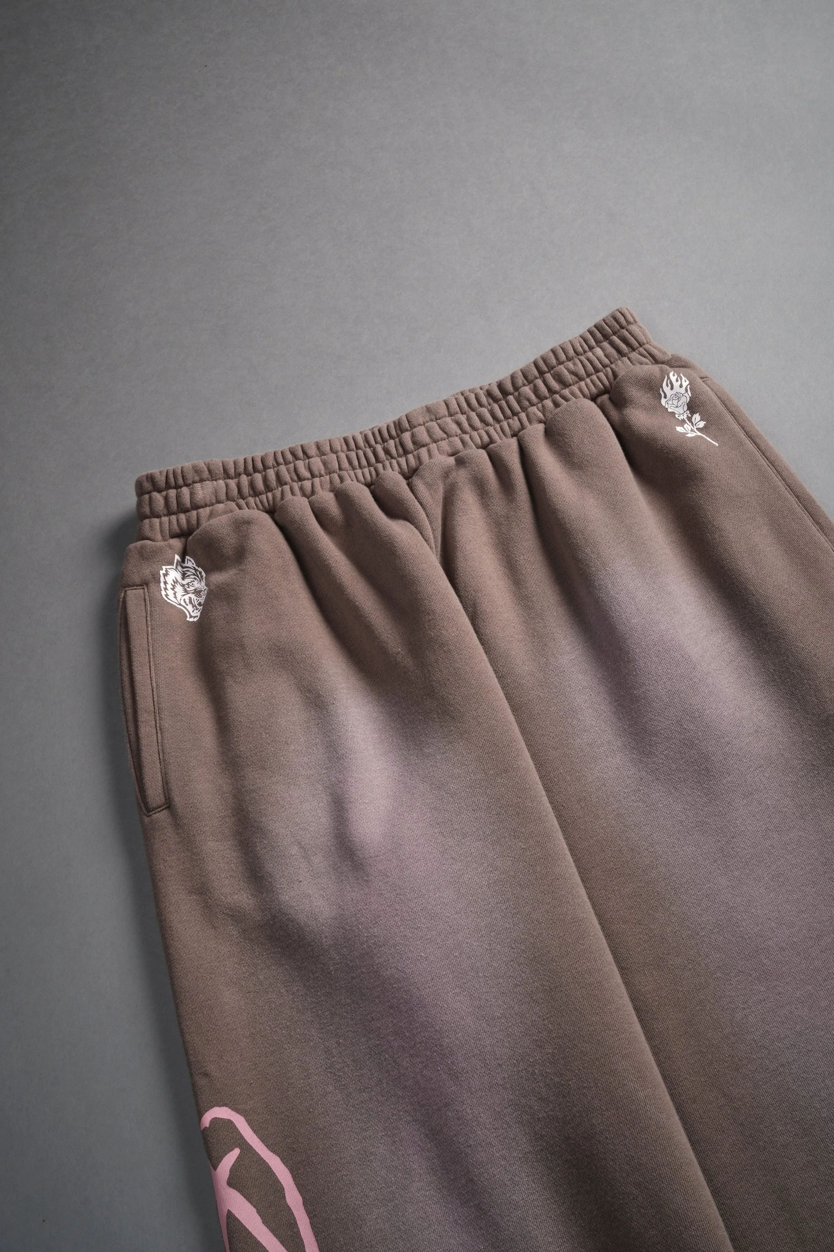 Roses While We're Here She Kumite Sweat Pants in Mojave Brown Sun Fade