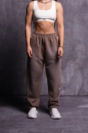 Roses While We're Here She Kumite Sweat Pants in Mojave Brown Sun Fade