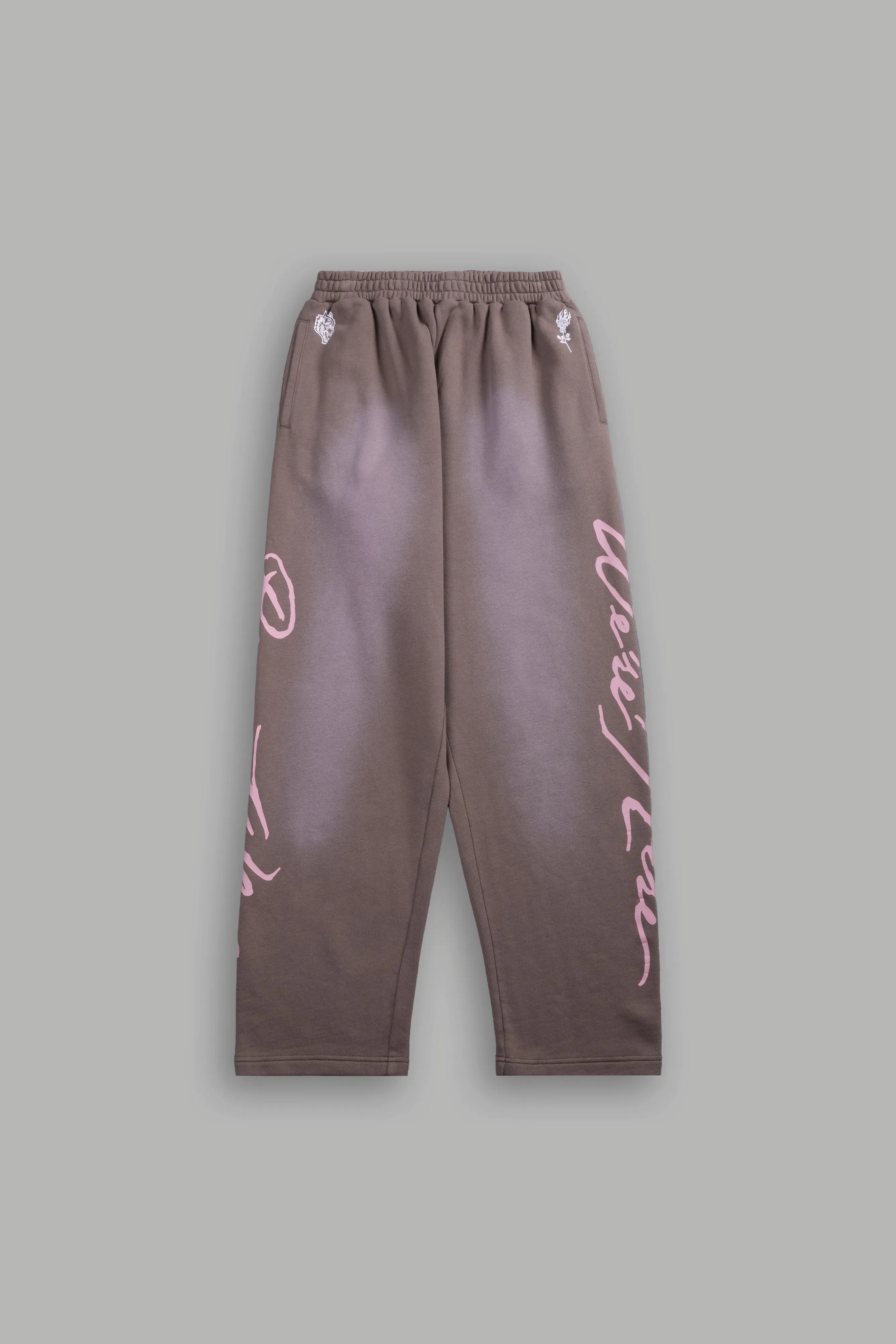 Roses While We're Here She Kumite Sweat Pants in Mojave Brown Sun Fade