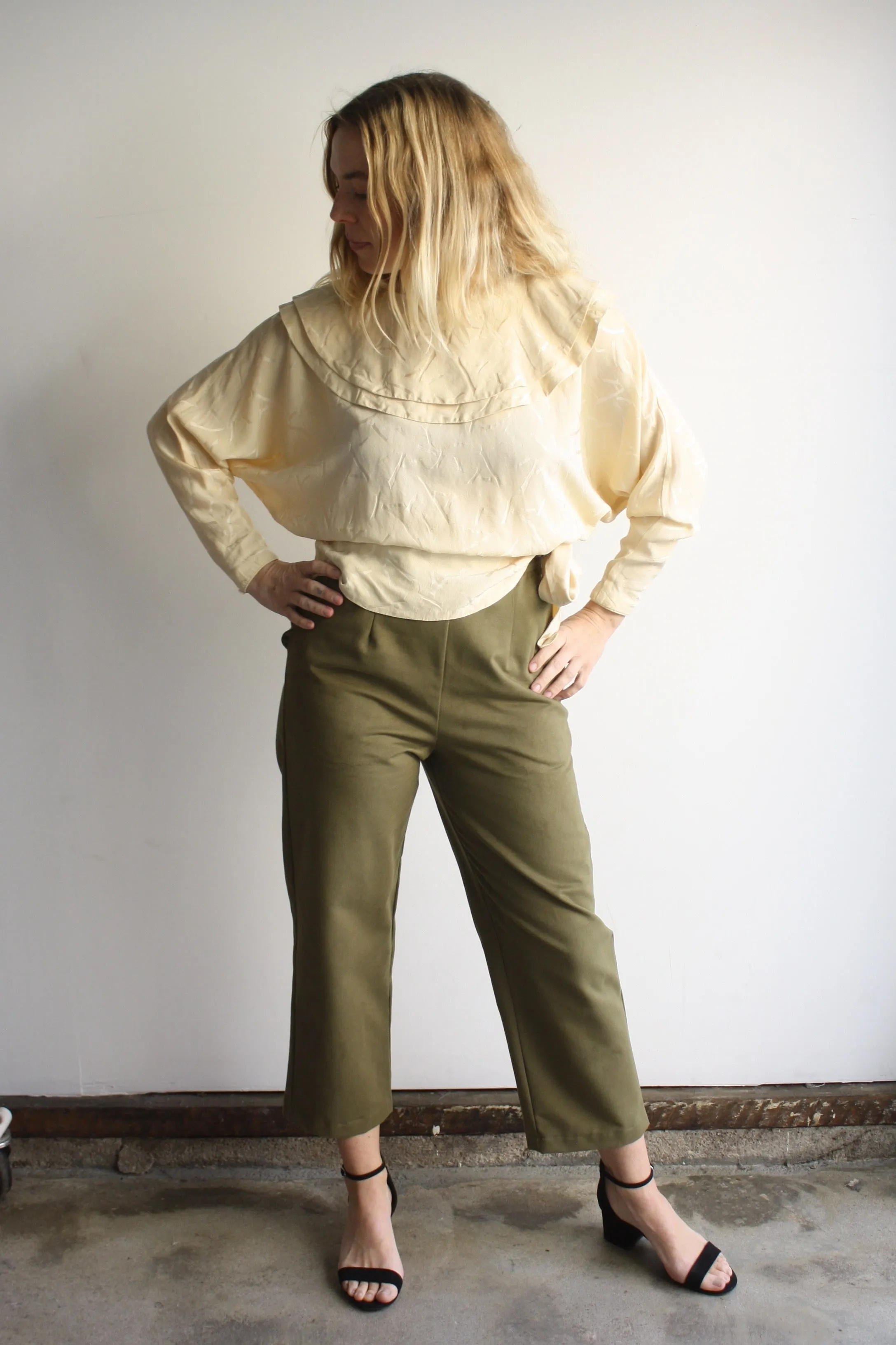 Silk Double Collar Blouse