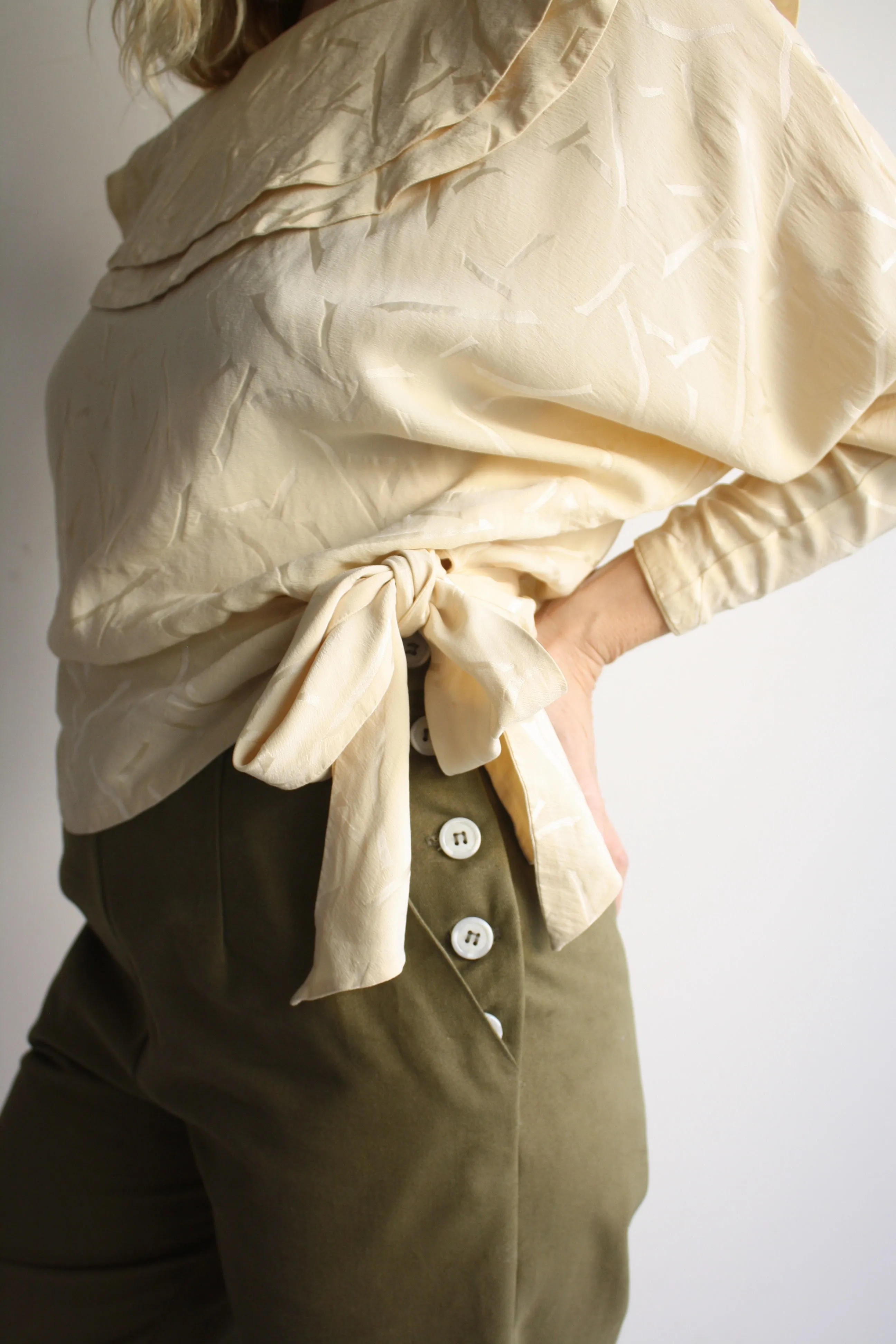 Silk Double Collar Blouse