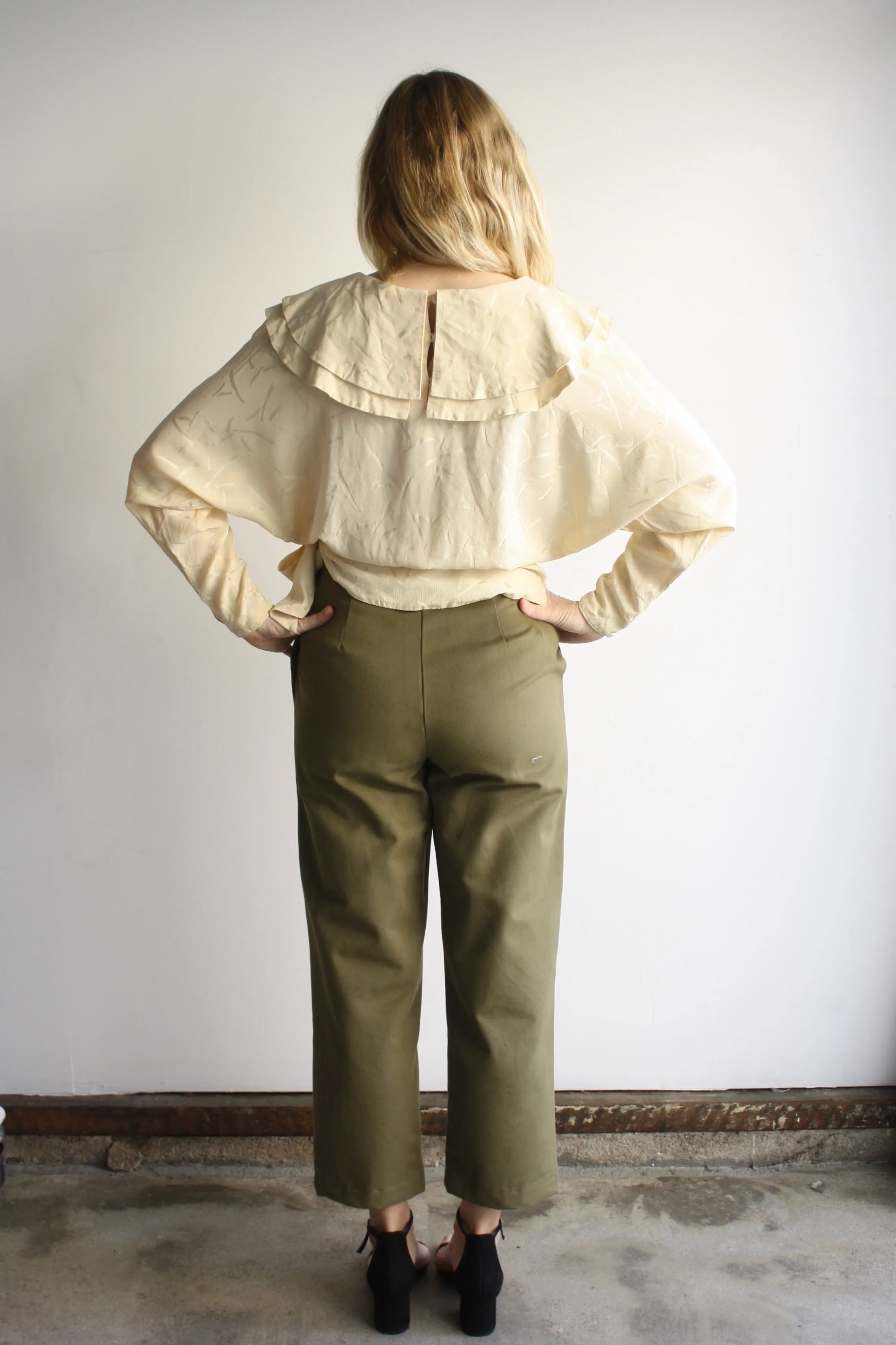 Silk Double Collar Blouse