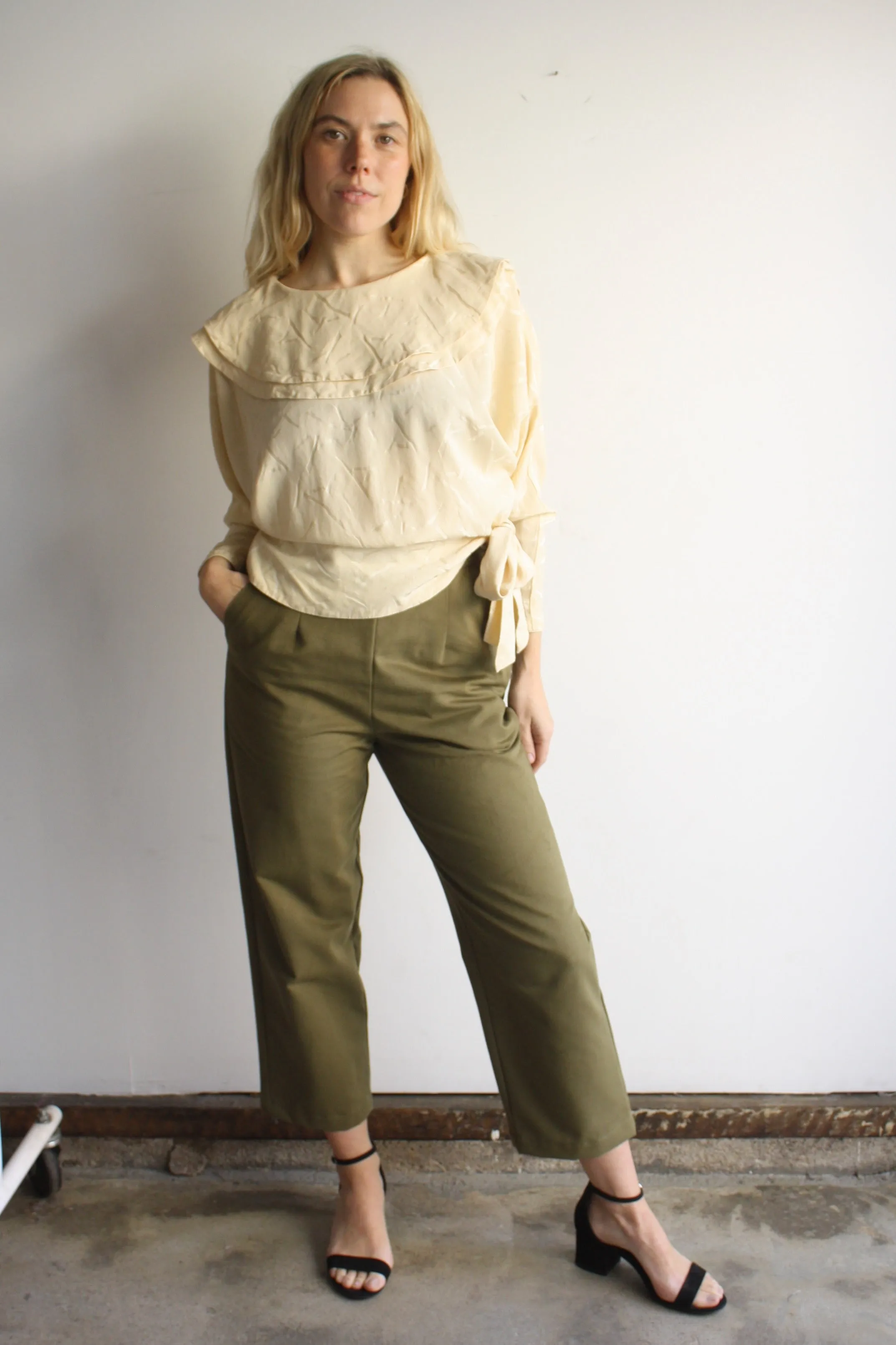 Silk Double Collar Blouse
