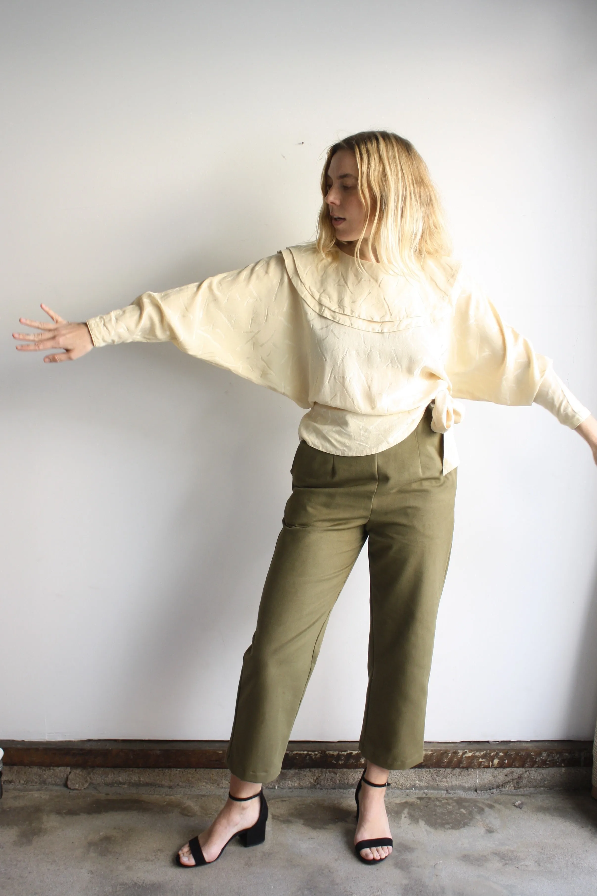 Silk Double Collar Blouse