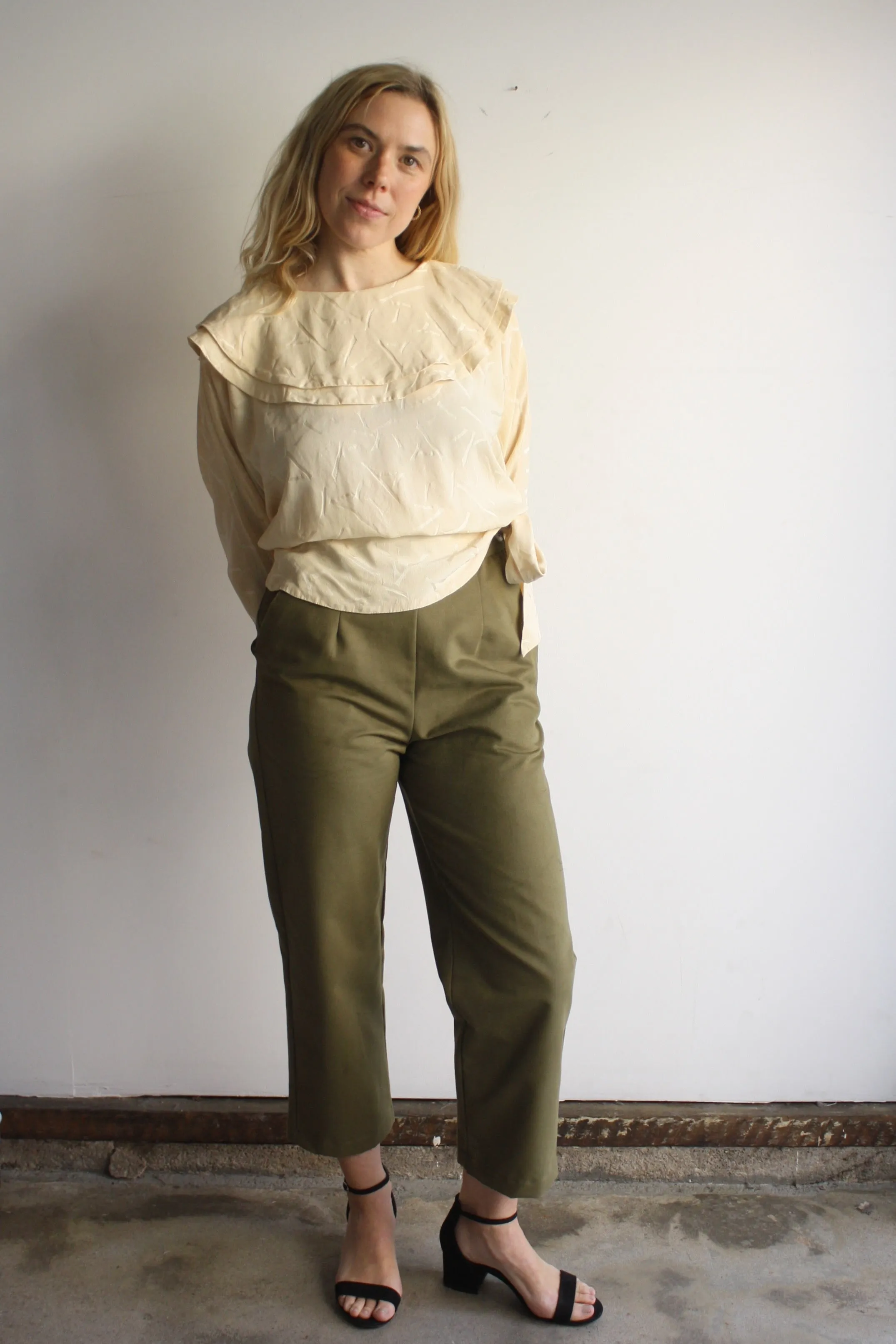 Silk Double Collar Blouse