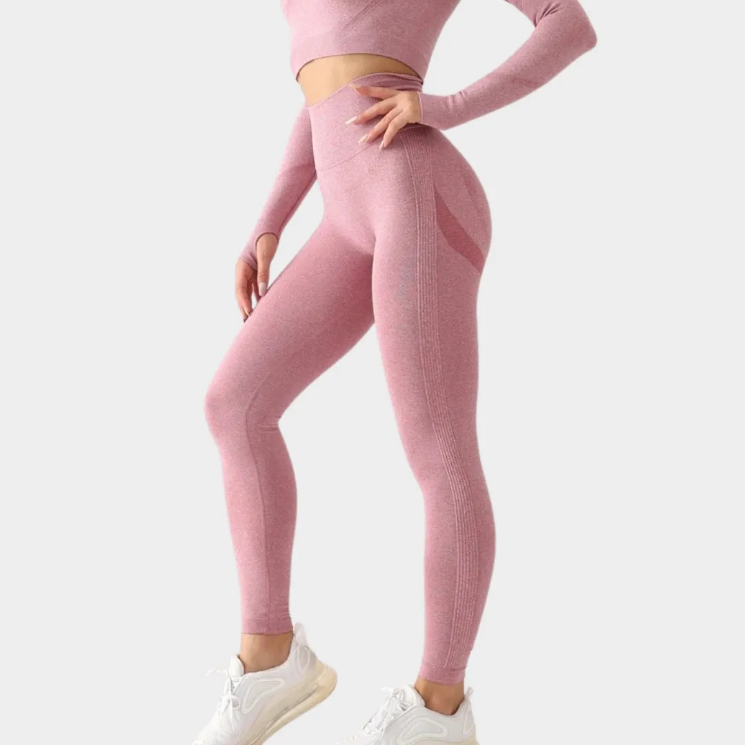 Women's Seamless High-Waist Gym Leggings - Stretch & Supportive Yoga Trousers - Butt-Lifting Fitness Pants - Multiple Colours